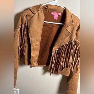 Women's Tan Fringe Jacket